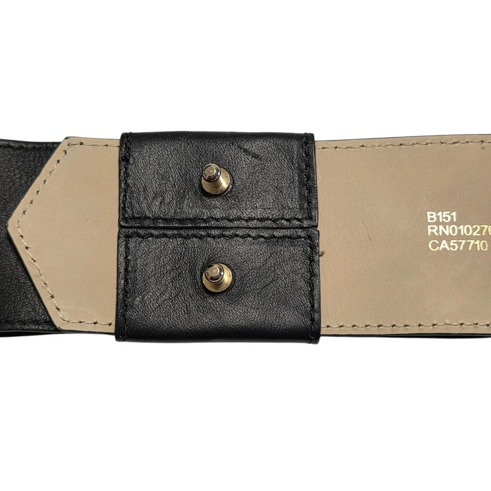 Kate Spade Accessories Black Leather Belt Wide Flat Bow Size Small Made In Italy